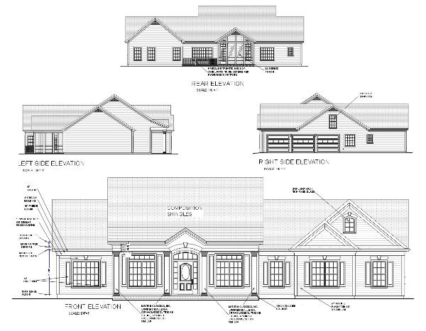 Elevation image of The Oconee House Plan